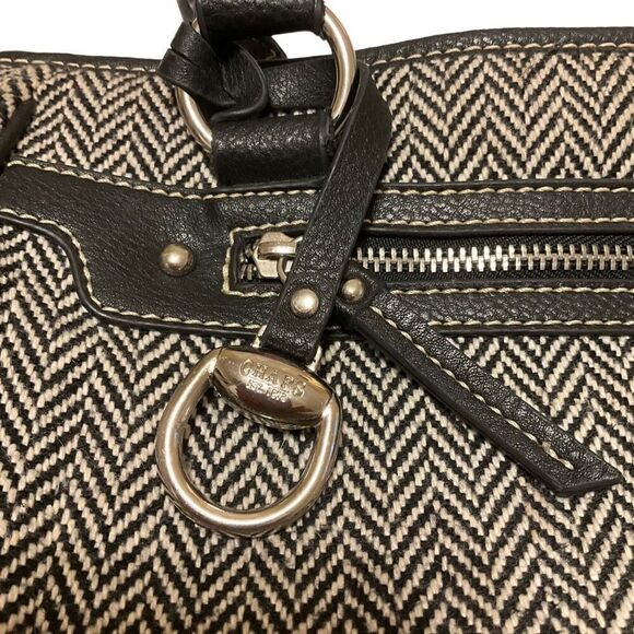 Vintage CHAPS Quiet Luxury Herringbone Handbag. Heritageprep top handle bag. - Picture 4 of 5